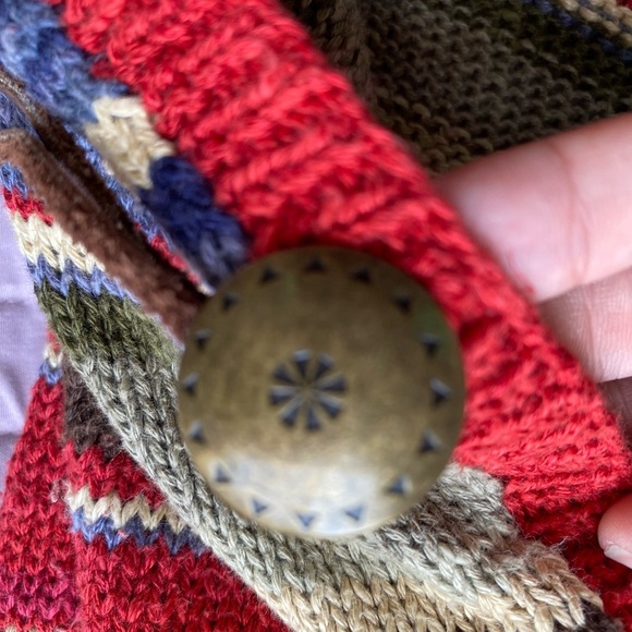 Ralph Lauren Southwestern Navajo Aztec Vintage Cardigan Sweater Hand Knit - Picture 6 of 8